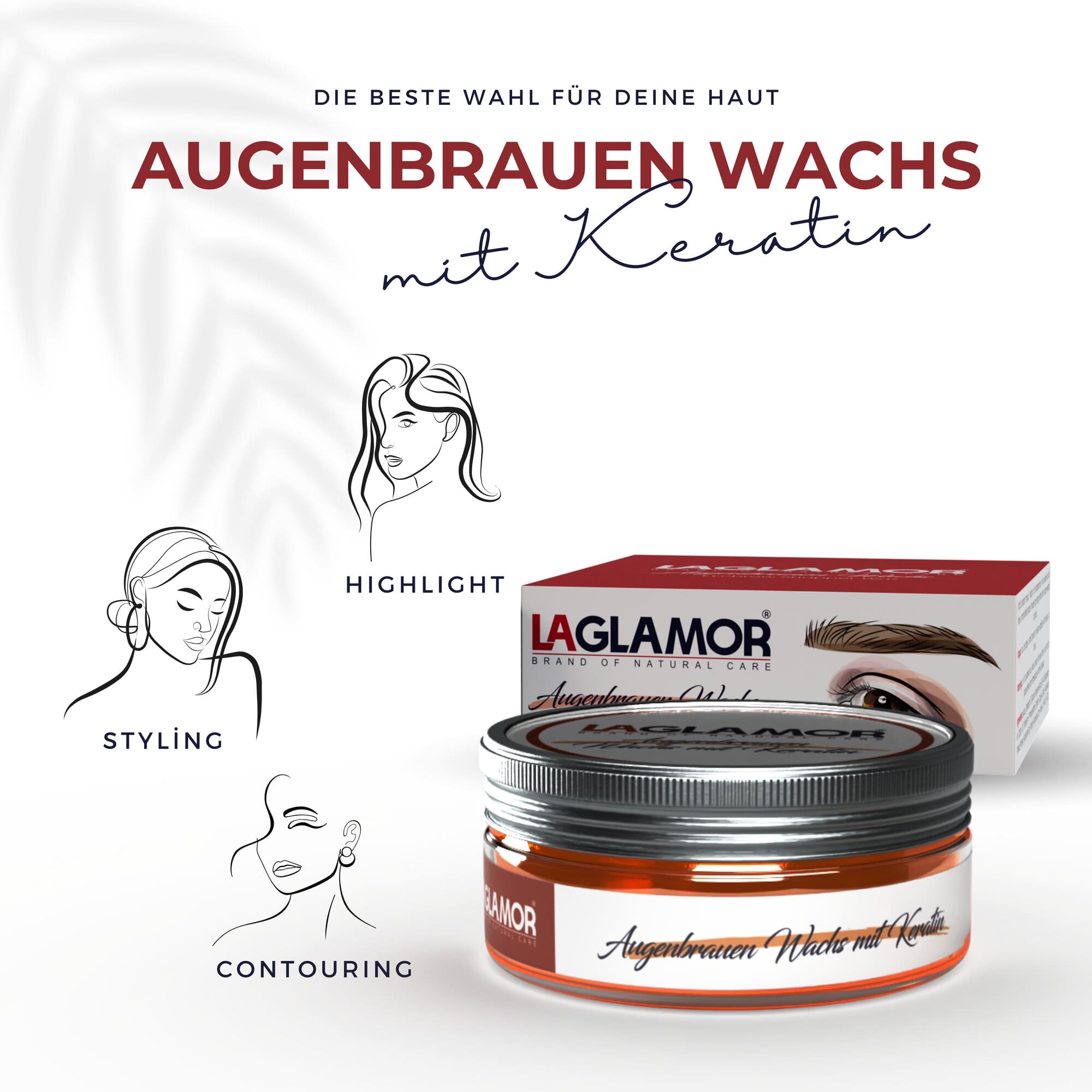 LAGLAMOR® BrowLift Gel – Augenbrauen Wachs mit Keratin | 50 ml Glas