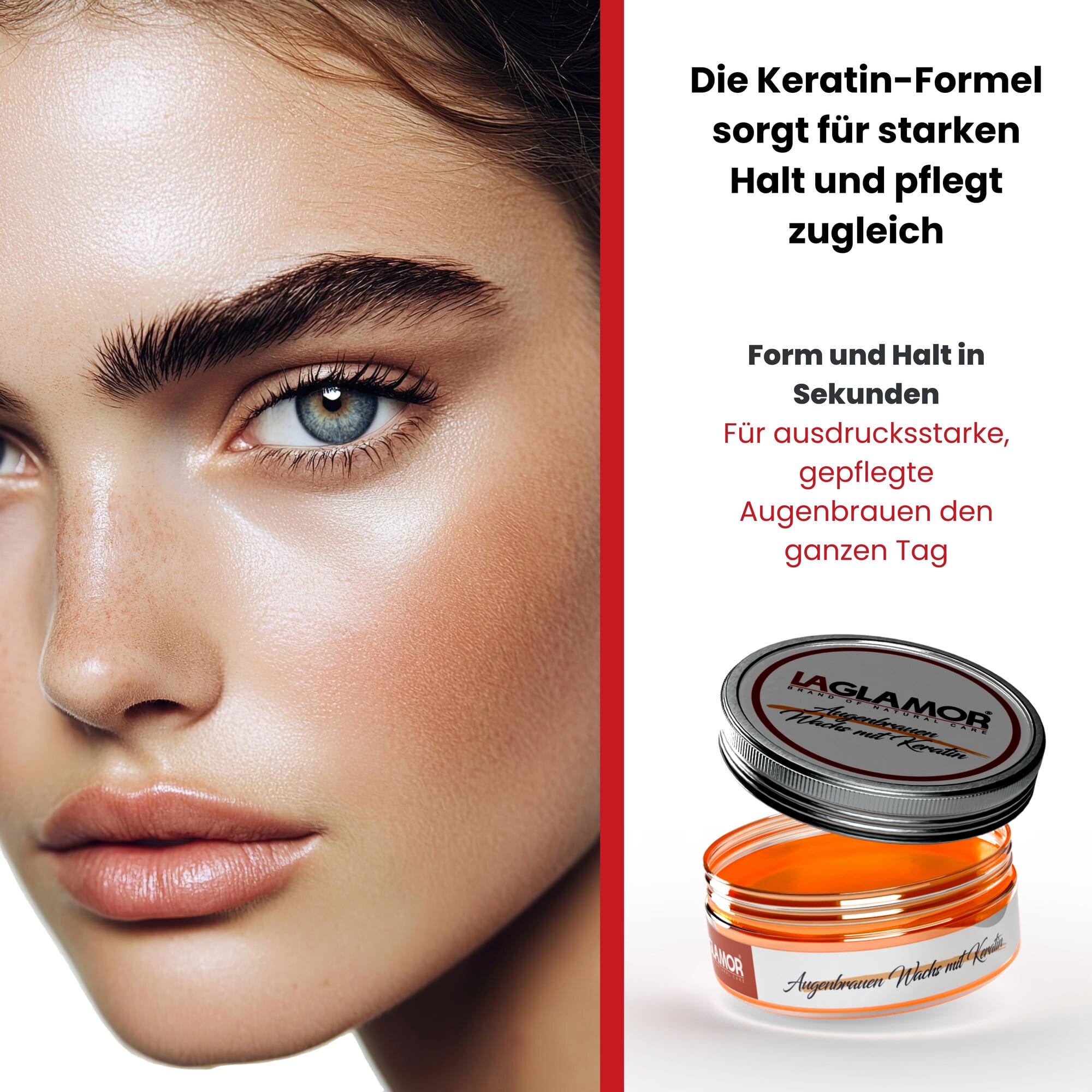 LAGLAMOR® BrowLift Gel – Augenbrauen Wachs mit Keratin | 50 ml Glas